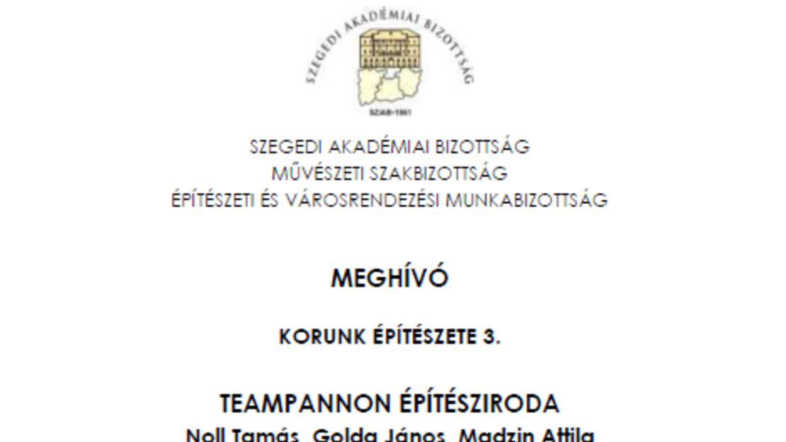 Korunk építészete előadás